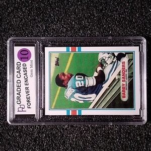 1989 Barry Sanders Detriot Lions HOF Football Rookie Card Graded  10 Gem Mint